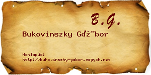 Bukovinszky Gábor névjegykártya