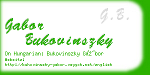 gabor bukovinszky business card